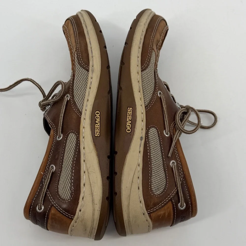 Sebago Clovehitch II Mens Boat Shoes Dark Taupe Dark Brown Size 11M